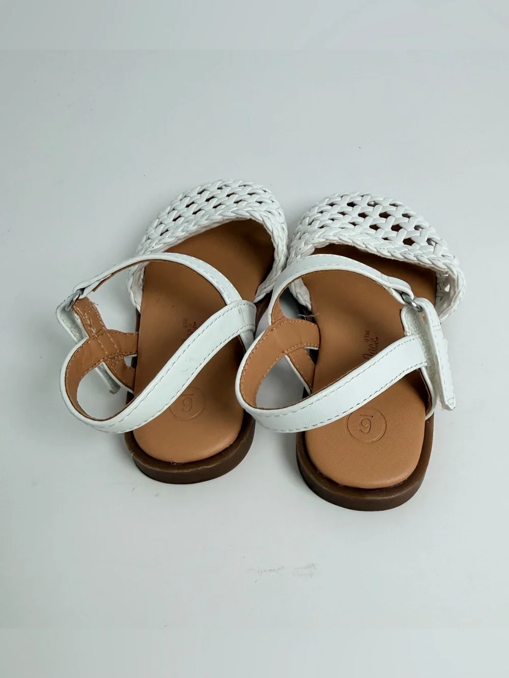 Cat & Jack White Woven Kids Sandals with Ankle Strap
